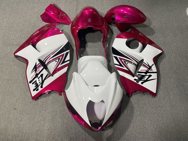 Gloss White & Pink 1997-2007 GSXR 1300 Hayabusa Motorcycle Fairing Gloss White & Pink 1997-2007 GSXR 1300 Hayabusa Motorcycle Fairing