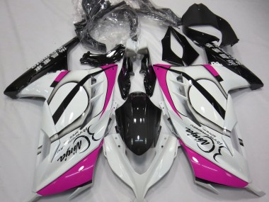 Gloss White & Pink 2013-2018 Ninja 300 Motorcycle Fairing