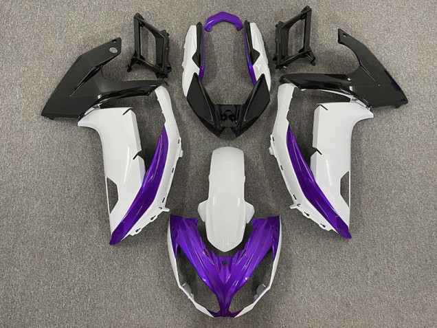 Gloss White & Purple 2012-2016 Ninja 650R Motorcycle Fairing