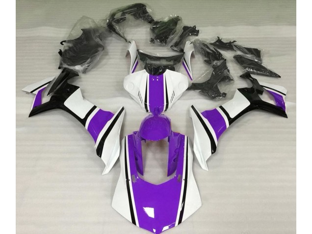 Gloss White Purple and Black 2015-2019 R1 Motorcycle Fairing Gloss White Purple and Black 2015-2019 R1 Motorcycle Fairing