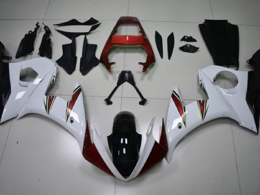 Gloss White & Red Accents 2003-2004 R6 Motorcycle Fairing