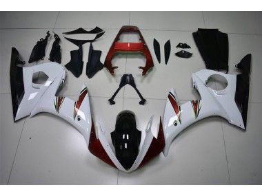 Gloss White & Red Accents 2003-2004 R6 Motorcycle Fairing