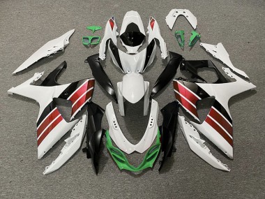 Gloss White Red Black and Green 2009-2016 GSXR 1000 Motorcycle Fairing