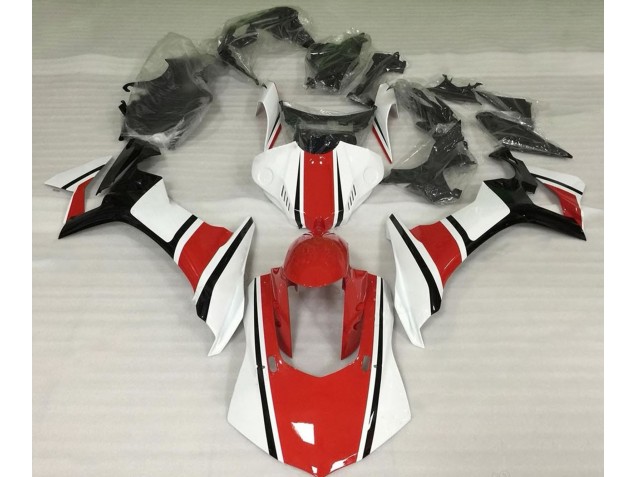 Gloss White Red and Black 2015-2019 R1 Motorcycle Fairing Gloss White Red and Black 2015-2019 R1 Motorcycle Fairing