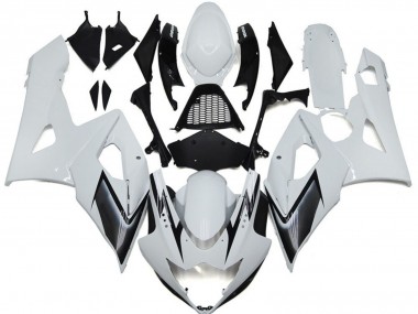 Gloss White Style with Silver Hints 2005-2006 GSXR 1000 Motorcycle Fairing