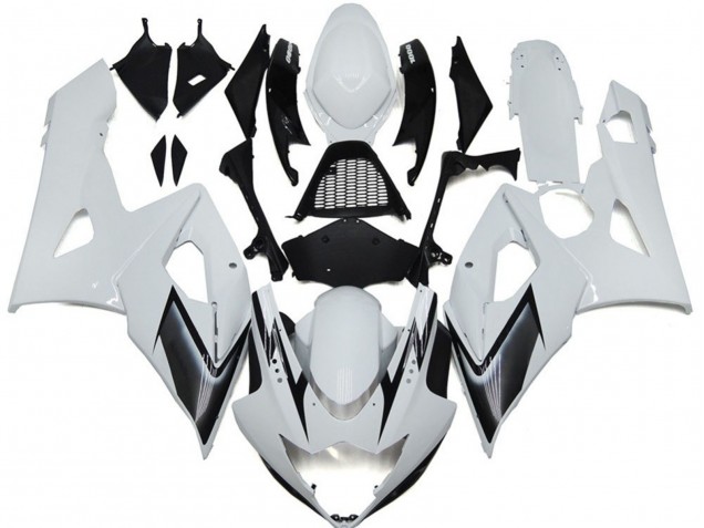 Gloss White Style with Silver Hints 2005-2006 GSXR 1000 Motorcycle Fairing Gloss White Style with Silver Hints 2005-2006 GSXR 1000 Motorcycle Fairing