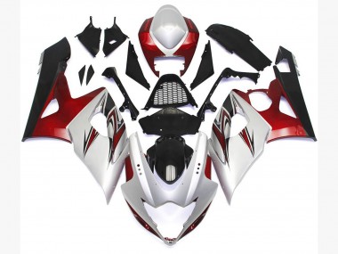 Gloss White Style with Silver Hints and Bronze 2005-2006 GSXR 1000 Motorcycle Fairing