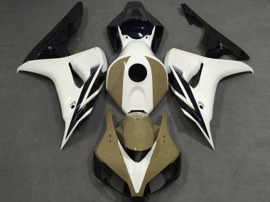 Gloss White Tan Black 2006-2007 CBR1000RR Motorcycle Fairing