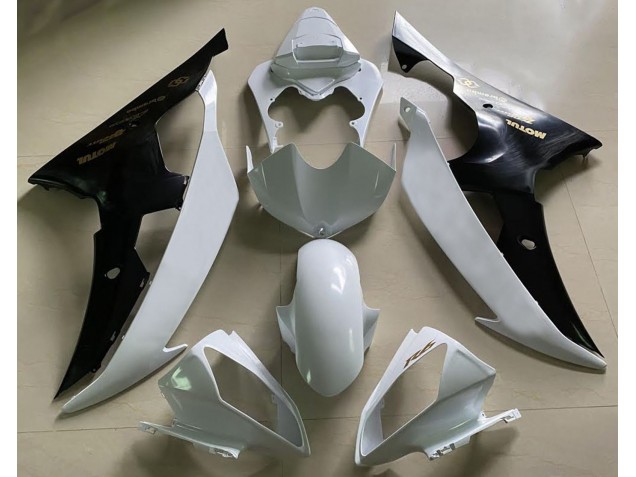 Gloss White and Black & Gold 2008-2016 R6 Motorcycle Fairing Gloss White and Black & Gold 2008-2016 R6 Motorcycle Fairing