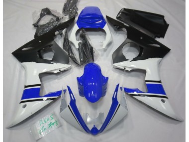 Gloss White and Blue 2003-2004 R6 Motorcycle Fairing