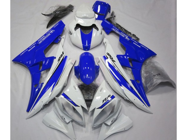 Gloss White and Blue 2006-2007 R6 Motorcycle Fairing Gloss White and Blue 2006-2007 R6 Motorcycle Fairing