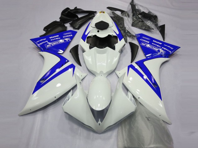 Gloss White and Blue 2012-2014 R1 Motorcycle Fairing Gloss White and Blue 2012-2014 R1 Motorcycle Fairing