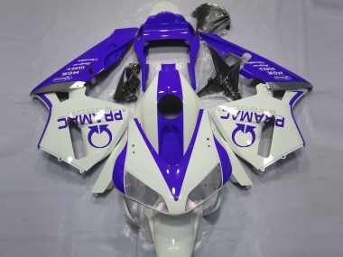 Gloss White and Blue PRAMAC 2003-2004 CBR600RR Motorcycle Fairing