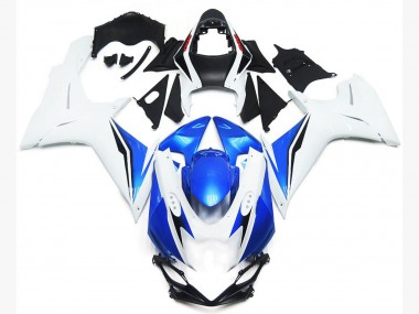 Gloss White and Blue Style 2011-2024 GSXR 600-750 Motorcycle Fairing