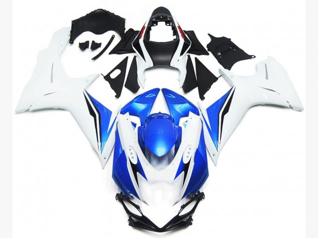 Gloss White and Blue Style 2011-2024 GSXR 600-750 Motorcycle Fairing Gloss White and Blue Style 2011-2024 GSXR 600-750 Motorcycle Fairing