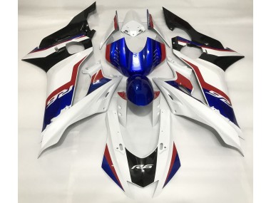Gloss White and Deep Blue 2017-2021 R6 Motorcycle Fairing