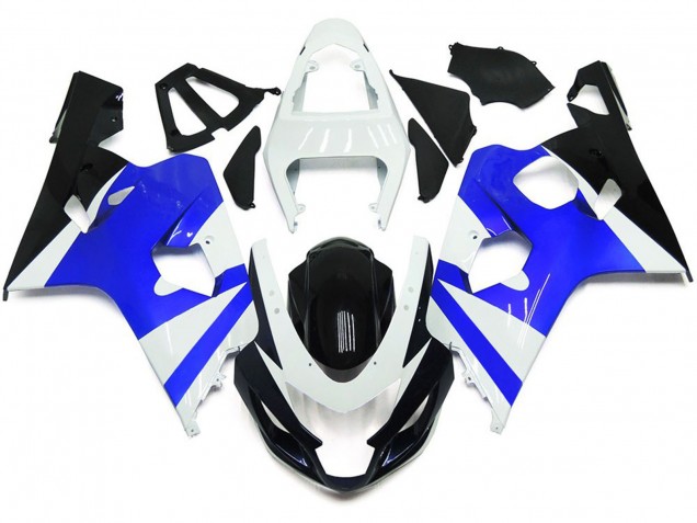 Gloss White and Gloss Blue 2004-2005 GSXR 600-750 Motorcycle Fairing Gloss White and Gloss Blue 2004-2005 GSXR 600-750 Motorcycle Fairing