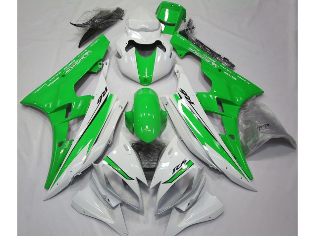 Gloss White and Green 2006-2007 R6 Motorcycle Fairing Gloss White and Green 2006-2007 R6 Motorcycle Fairing