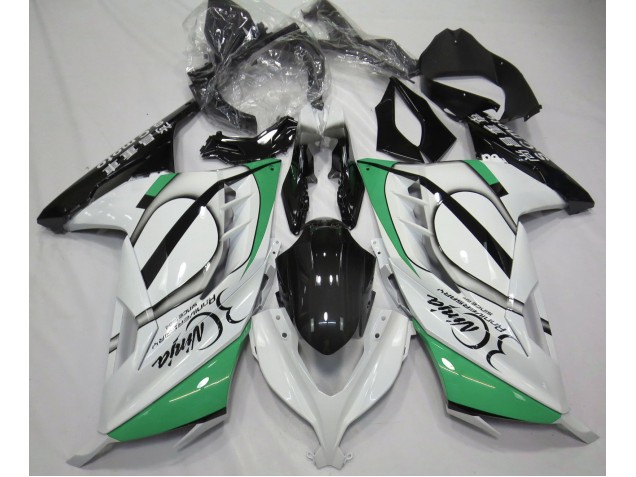 Gloss White and Green 2013-2018 Ninja 300 Motorcycle Fairing Gloss White and Green 2013-2018 Ninja 300 Motorcycle Fairing