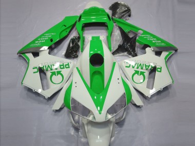 Gloss White and Green PRAMAC 2003-2004 CBR600RR Motorcycle Fairing