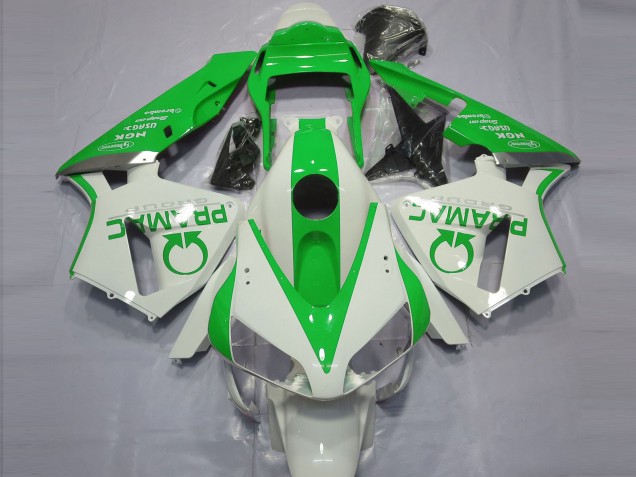 Gloss White and Green PRAMAC 2003-2004 CBR600RR Motorcycle Fairing Gloss White and Green PRAMAC 2003-2004 CBR600RR Motorcycle Fairing