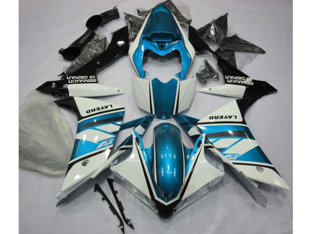 Gloss White and Light Blue 2007-2008 R1 Motorcycle Fairing Gloss White and Light Blue 2007-2008 R1 Motorcycle Fairing
