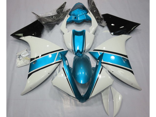 Gloss White and Light Blue 2009-2011 R1 Motorcycle Fairing Gloss White and Light Blue 2009-2011 R1 Motorcycle Fairing