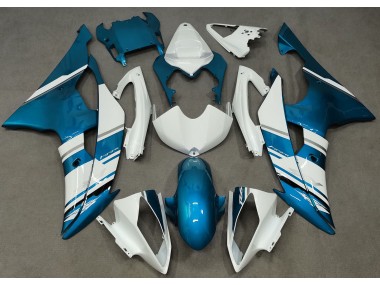 Gloss White and Light Blue OEM Style 2008-2016 R6 Motorcycle Fairing