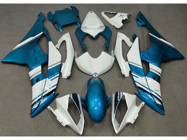 Gloss White and Light Blue OEM Style 2008-2016 R6 Motorcycle Fairing Gloss White and Light Blue OEM Style 2008-2016 R6 Motorcycle Fairing