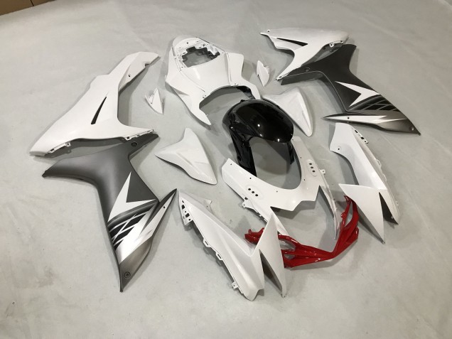 Gloss White and Matte Silver 2011-2024 GSXR 600-750 Motorcycle Fairing Gloss White and Matte Silver 2011-2024 GSXR 600-750 Motorcycle Fairing