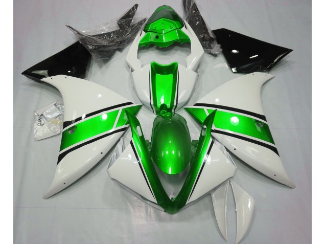 Gloss White and Metallic Green 2009-2011 R1 Motorcycle Fairing Gloss White and Metallic Green 2009-2011 R1 Motorcycle Fairing