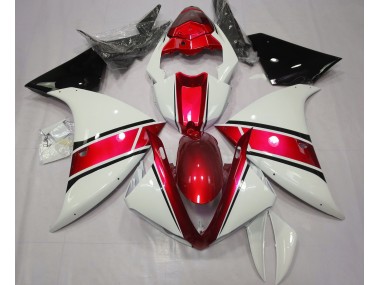 Gloss White and Metallic Red 2009-2011 R1 Motorcycle Fairing