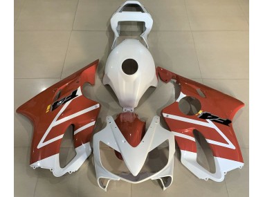 Gloss White and Orange 2001-2003 CBR600 F4i Motorcycle Fairing