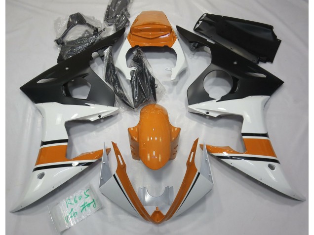 Gloss White and Orange 2003-2004 R6 Motorcycle Fairing Gloss White and Orange 2003-2004 R6 Motorcycle Fairing
