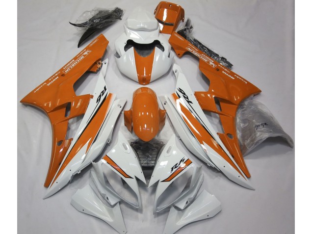 Gloss White and Orange 2006-2007 R6 Motorcycle Fairing Gloss White and Orange 2006-2007 R6 Motorcycle Fairing