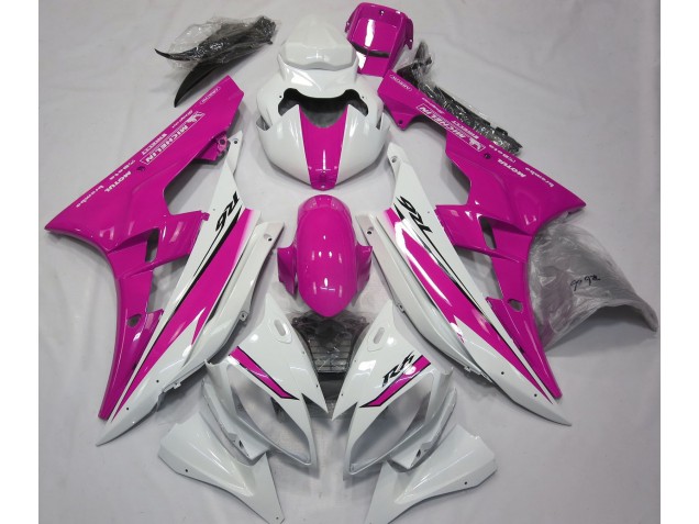 Gloss White and Pink 2006-2007 R6 Motorcycle Fairing Gloss White and Pink 2006-2007 R6 Motorcycle Fairing