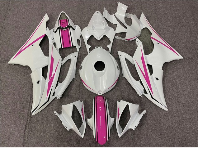 Gloss White and Pink 2008-2016 R6 Motorcycle Fairing Gloss White and Pink 2008-2016 R6 Motorcycle Fairing