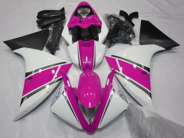 Gloss White and Pink 2009-2011 R1 Motorcycle Fairing