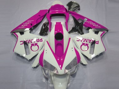 Gloss White and Pink PRAMAC 2003-2004 CBR600RR Motorcycle Fairing
