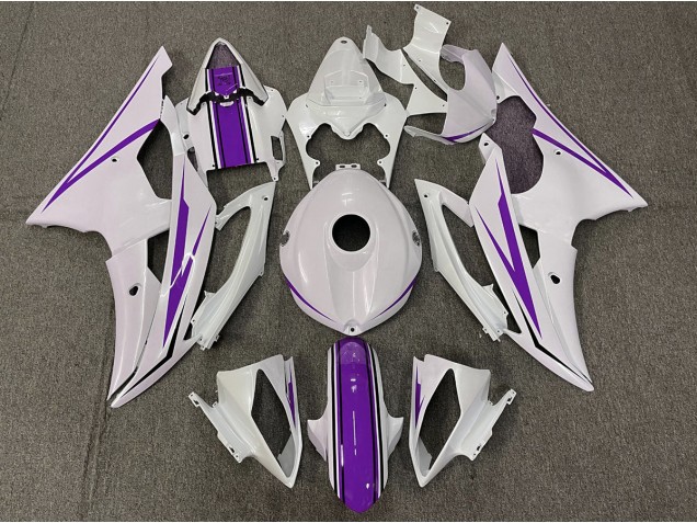 Gloss White and Purple 2008-2016 R6 Motorcycle Fairing Gloss White and Purple 2008-2016 R6 Motorcycle Fairing