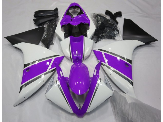 Gloss White and Purple 2009-2011 R1 Motorcycle Fairing Gloss White and Purple 2009-2011 R1 Motorcycle Fairing