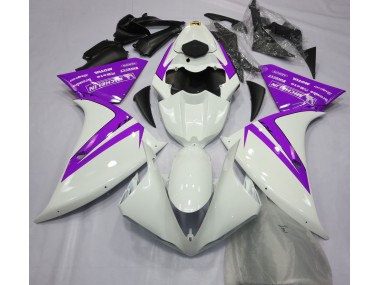 Gloss White and Purple 2012-2014 R1 Motorcycle Fairing