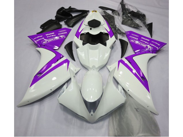 Gloss White and Purple 2012-2014 R1 Motorcycle Fairing Gloss White and Purple 2012-2014 R1 Motorcycle Fairing
