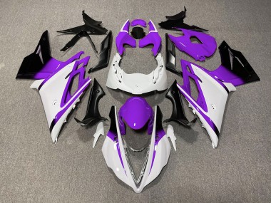 Gloss White and Purple 2013-2016 Daytona 675 Motorcycle Fairing