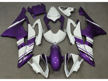 Gloss White and Purple OEM Style 2008-2016 R6 Motorcycle Fairing