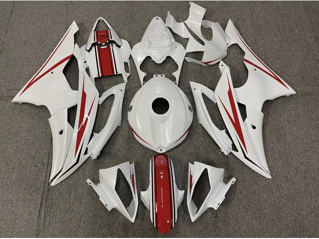 Gloss White and Red 2008-2016 R6 Motorcycle Fairing Gloss White and Red 2008-2016 R6 Motorcycle Fairing