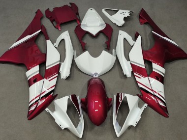 Gloss White and Red OEM Style 2008-2016 R6 Motorcycle Fairing