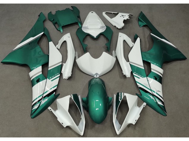 Gloss White and Seafoam Green OEM Style 2008-2016 R6 Motorcycle Fairing Gloss White and Seafoam Green OEM Style 2008-2016 R6 Motorcycle Fairing