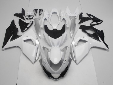 Gloss White and Silver 2009-2016 GSXR 1000 Motorcycle Fairing