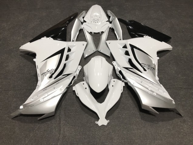 Gloss White and Silver 2013-2018 Ninja 300 Motorcycle Fairing Gloss White and Silver 2013-2018 Ninja 300 Motorcycle Fairing